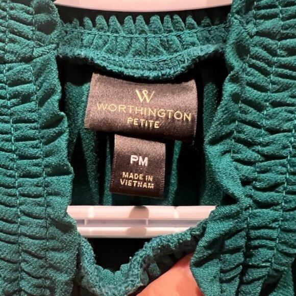 Worthington teal sleeveless top size PM - Picture 2 of 3